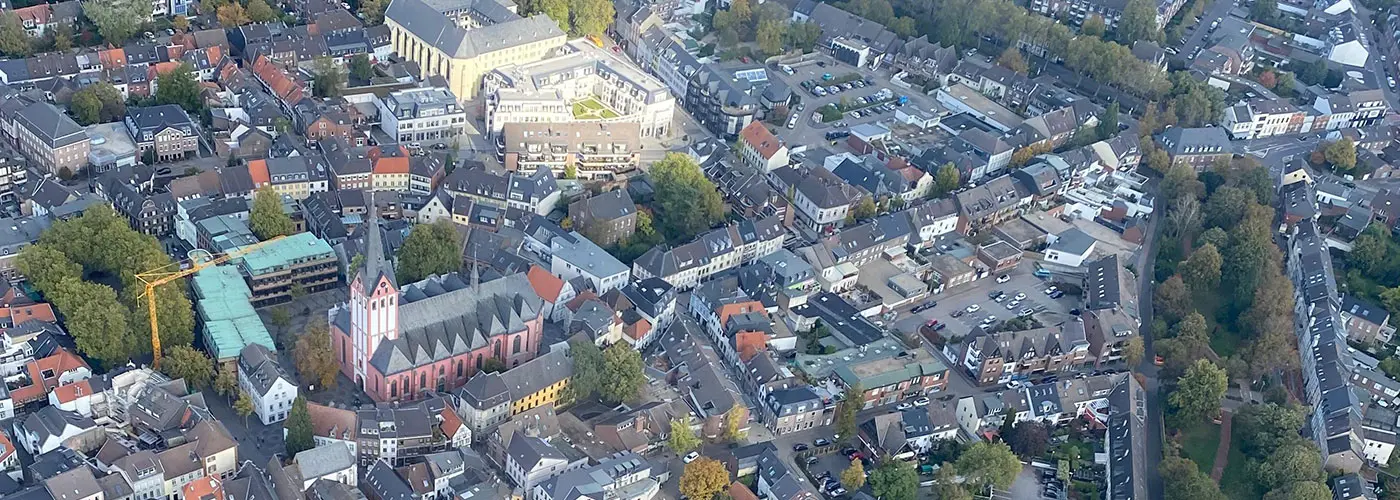 Luftaufnahme der Kempener Innenstadt